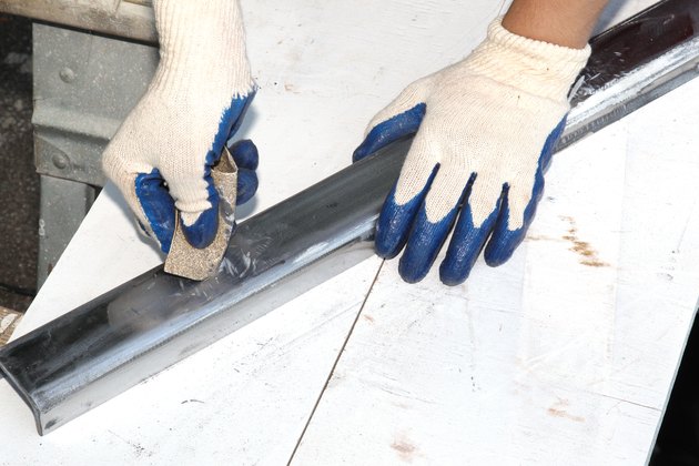 how to sand metal: Sand the metal surface with an Orbital Sander