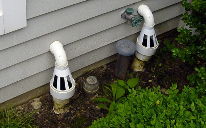 sump pump discharge line underground: