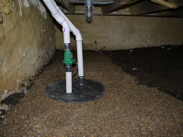 crawl space sump pump installation: 