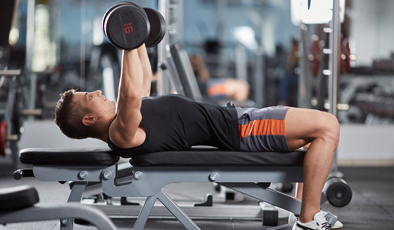 dumbbell bench press form: